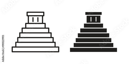 Chichen Itza icon for mobile concept and web apps, editable stroke