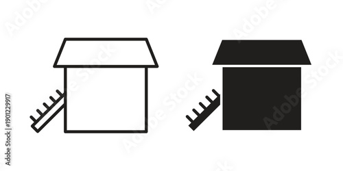 Chicken coop icon for mobile concept and web apps, editable stroke