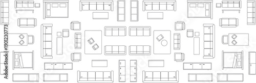A blurry blueprint image of a building floor plan isolated on transparent background