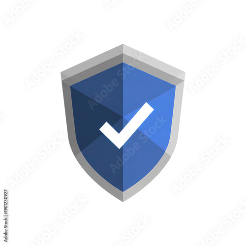 Polygon Shield Icon, Digital Security Vector