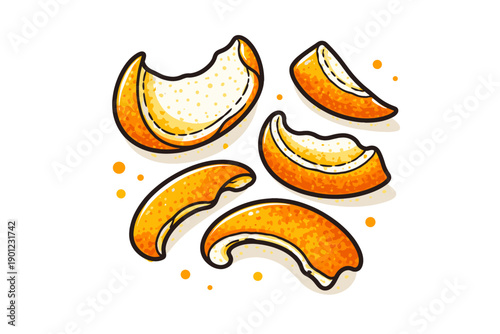 Juicy orange peels: vibrant and textured citrus illustration