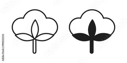 Cotton icon for mobile concept and web apps, editable stroke