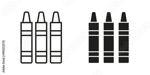 Crayon icon for mobile concept and web apps, editable stroke