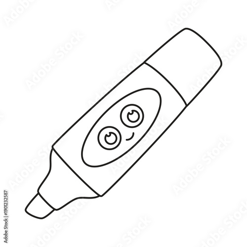 highlighter in outline isolated