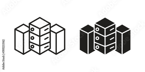 Data center icon for mobile concept and web apps, editable stroke