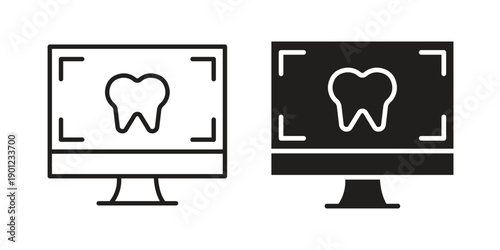 Dental X ray icon for mobile concept and web apps, editable stroke