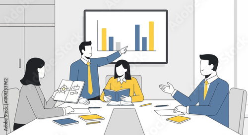 Business Professionals Discussing Data Analysis.