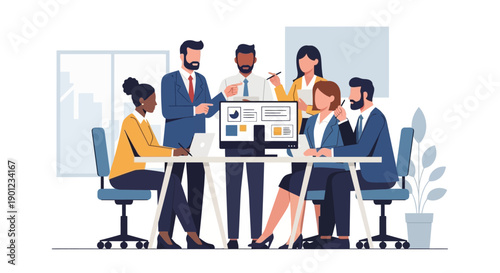 Business Professionals Discussing Project Details.