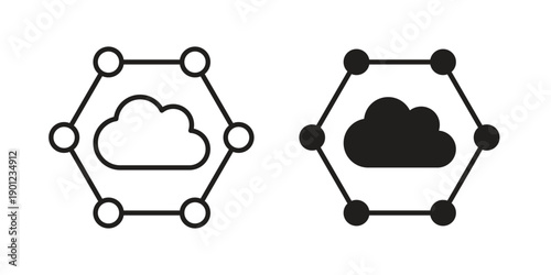 edge computing icon for mobile concept and web apps, editable stroke