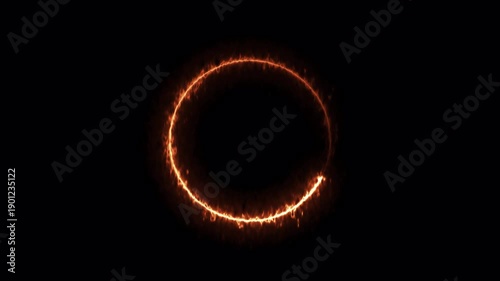 Wallpaper Mural Abstract red plasma ring on dark background. Abstract Blue circle formed a portal. 4k animation video Torontodigital.ca