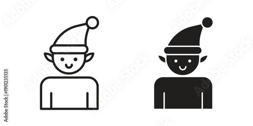 Elf icon for mobile concept and web apps, editable stroke