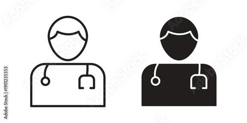 Doctor icon for mobile concept and web apps, editable stroke