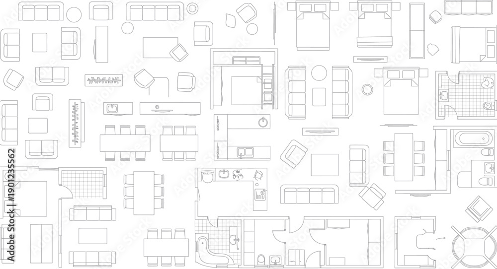 Fototapeta premium Isolated technical blueprint on transparent background