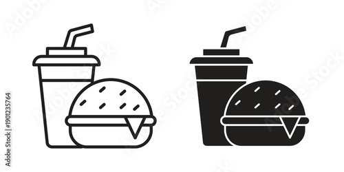 Fast food icon for mobile concept and web apps, editable stroke