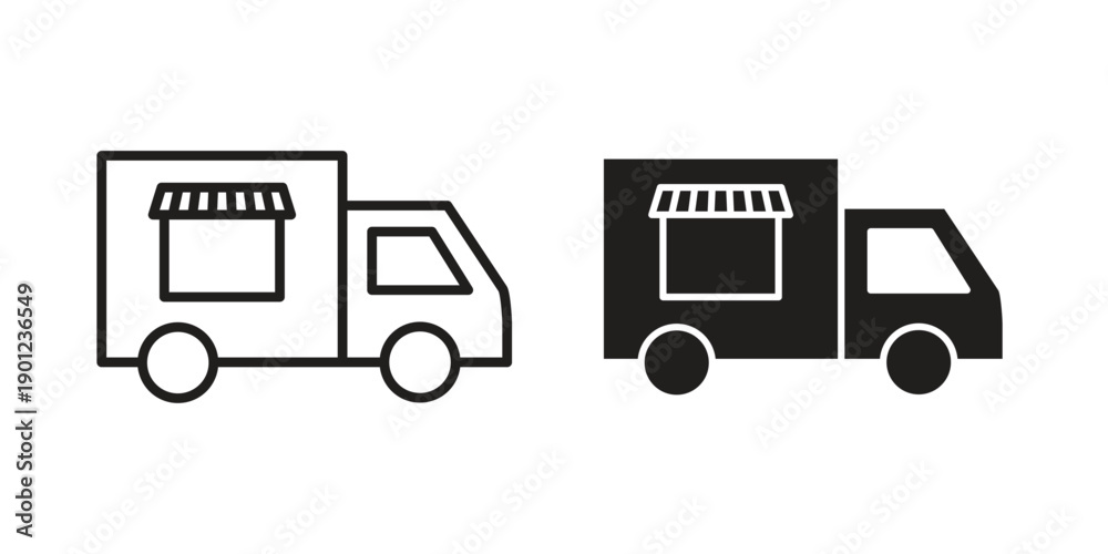 Fototapeta premium Food truck icon for mobile concept and web apps, editable stroke