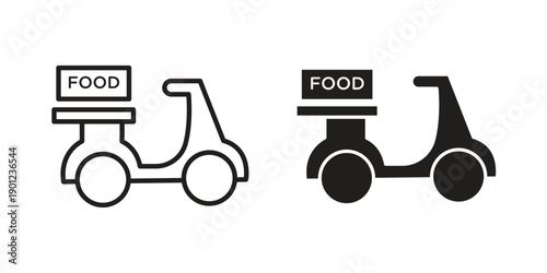 Food delivery icon for mobile concept and web apps, editable stroke