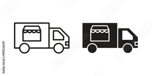 Food truck icon for mobile concept and web apps, editable stroke