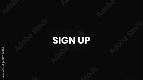 Sign Up Distorted Glitch Text Animation 4K for Registration CTA, Subscription Promotion and Website Marketing