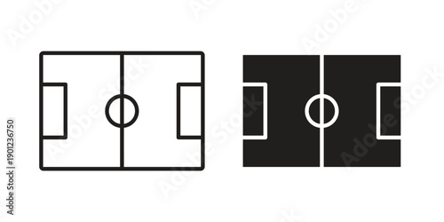 Football field icon for mobile concept and web apps, editable stroke