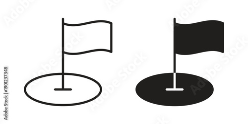 Golf yard icon for mobile concept and web apps, editable stroke