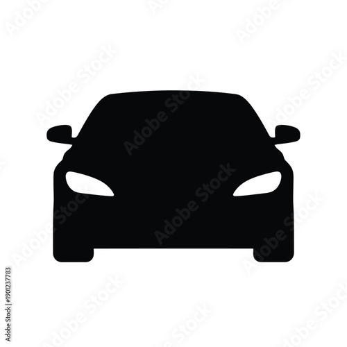 Black silhouette of a car facing forward