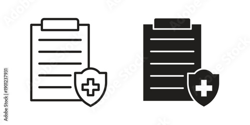 Health insurance icon for mobile concept and web apps, editable stroke