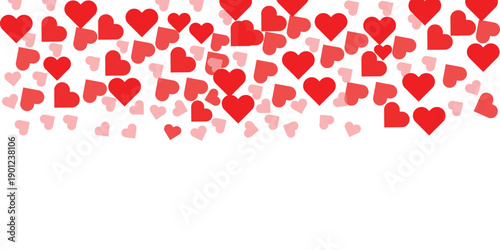 Colorful Heart Shaped Confetti PNG, Romantic Valentine Decoration Isolated on Transparency. Festive Love Symbols on Transparent Background