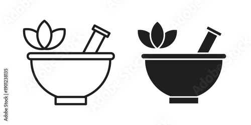 Herbal medicine icon for mobile concept and web apps, editable stroke