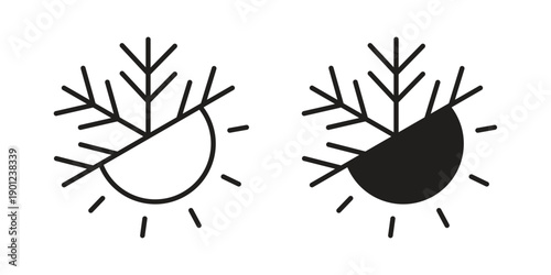 Hot and cold icon for mobile concept and web apps, editable stroke