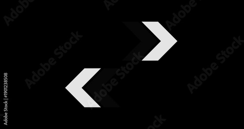 Left Right directional arrow loop animation. Arrow moving Left right on black background. arrows Left  right animation concept