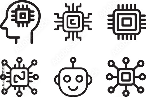 Robot Head with Circuit Boards on White Background