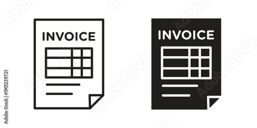 Invoice icon for mobile concept and web apps, editable stroke