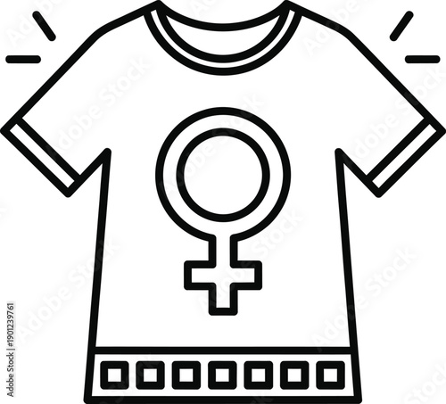 Female symbol t shirt design with feminist emblem