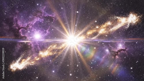 Exploding Star Collision in Deep Space: Cosmic Event, Cinematic Visuals, Abstract Sci-Fi Background for Science and Exploration