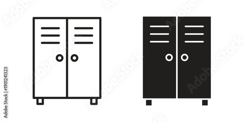Locker icon for mobile concept and web apps, editable stroke