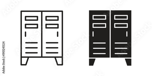 Locker icon for mobile concept and web apps, editable stroke