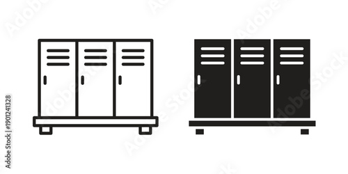 Lockers icon for mobile concept and web apps, editable stroke