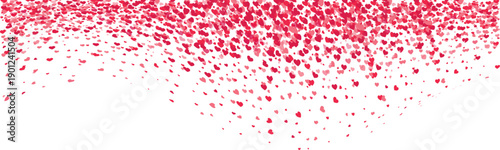 Colorful Heart Shaped Confetti PNG, Romantic Valentine Decoration Isolated on Transparency. Festive Love Symbols on Transparent Background