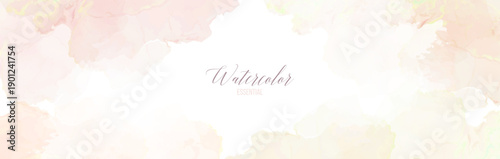 Beige pink watercolor fluid painting vector design card. Dusty rose and white marble geode frame. Spring wedding invitation. Petal or veil texture. Dye splash style. Alcohol ink.Isolated and editable