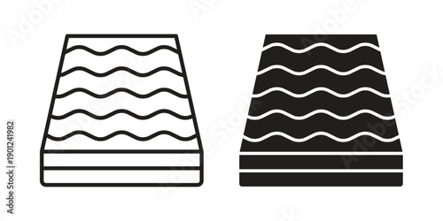 Mattress icon for mobile concept and web apps, editable stroke