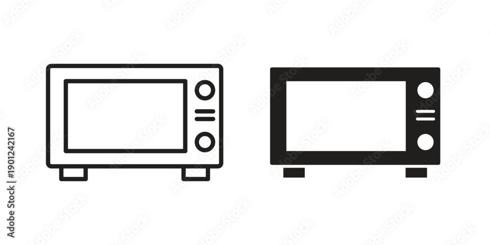 Obraz premium Microwave icon for mobile concept and web apps, editable stroke