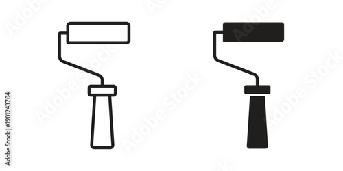 Paint roller icon for mobile concept and web apps, editable stroke