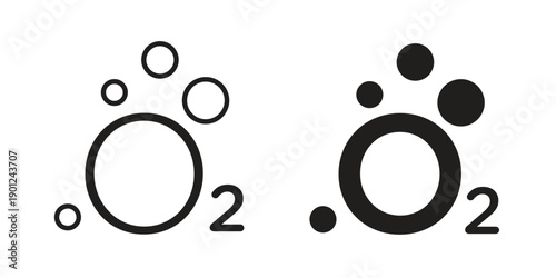 Oxygen O2 icon for mobile concept and web apps, editable stroke