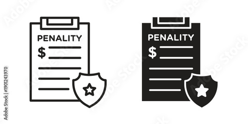 Penalty icon for mobile concept and web apps, editable stroke