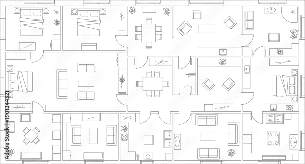 Obraz premium A blurry blueprint or architectural plan image isolated on transparent background