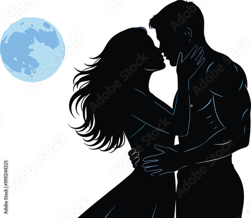 Silhouette of Indian Kathak dancers, classical folk dance poses, traditional ethnic performers, set of male and female dancing figures, isolated, vector, background