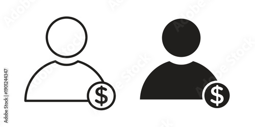 Personal loan icon for mobile concept and web apps, editable stroke