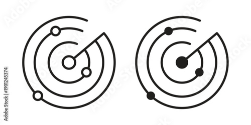 Radar detection icon for mobile concept and web apps, editable stroke