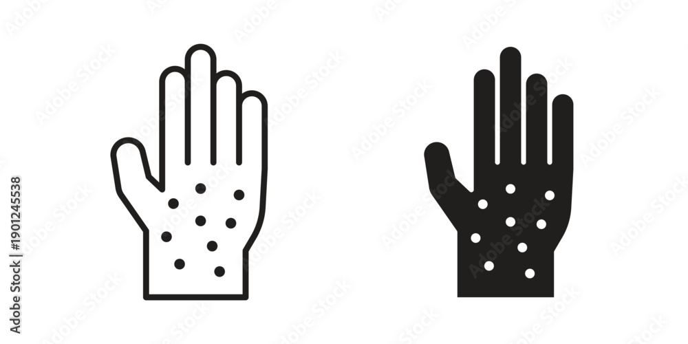 Fototapeta premium Rash hand icon for mobile concept and web apps, editable stroke