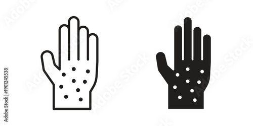Rash hand icon for mobile concept and web apps, editable stroke